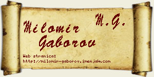 Milomir Gaborov vizit kartica